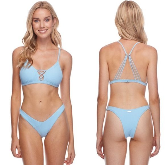 NEW Body Glove Phoebe Blue Strappy Bikini Swim Top - Picture 1 of 7